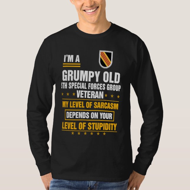 T-shirt Grumpy Old 5th Special Forces Group Veteran Father (Devant)