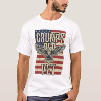 T-shirt Grumpy Old Vet Patriotic Eagle Flag Shirt Design