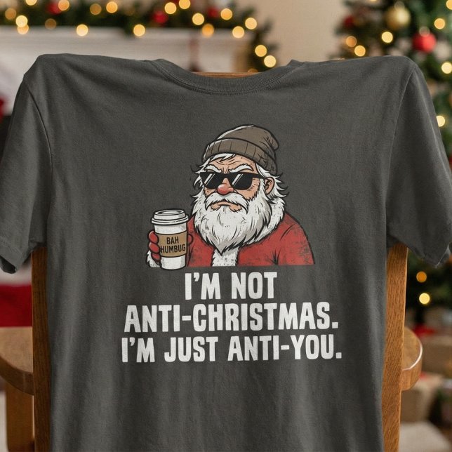 T-shirt Grumpy Santa Coffee Bah Humbug Christmas Anti you (Créateur téléchargé)