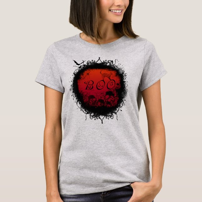 T-shirt Grunge Boo Halloween (Devant)