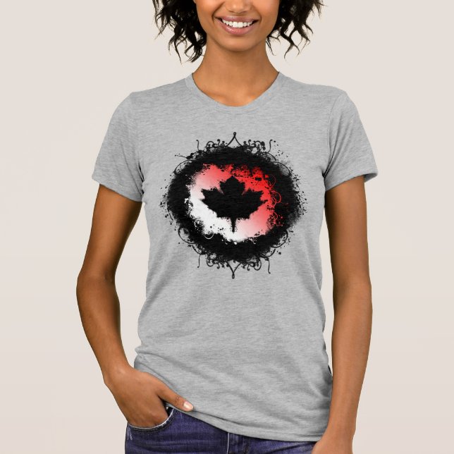 T-shirt Grunge Canadian Maple Leaf (Devant)