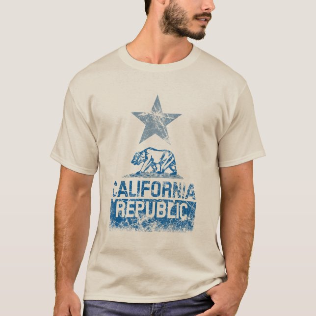T-shirt Grunge de drapeau d'état de RÉPUBLIQUE de la (Devant)