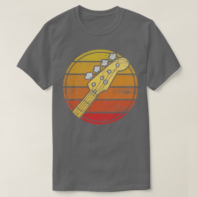 T-shirt Grunge de guitare de basse rétro (Design devant)