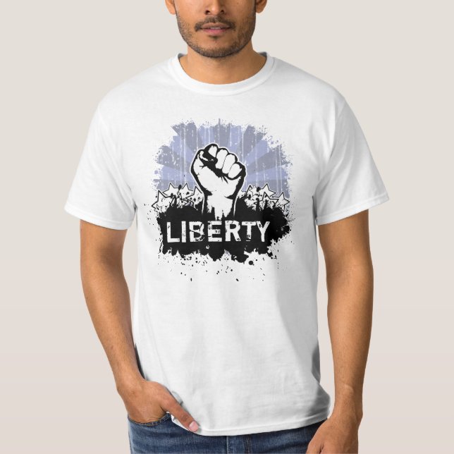 T-shirt Grunge de poing de liberté (Devant)