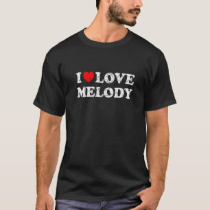 T-shirt Grunge désossé usé Style I Love Melody