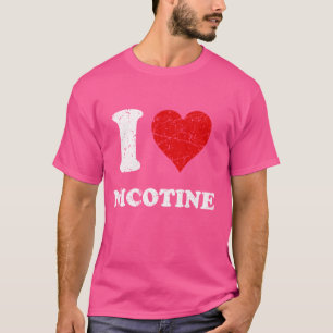 T-shirt Grunge désossé usé Style I Love Nicotine
