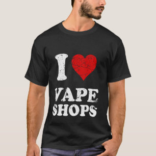T-shirt Grunge détendu Style épuisé I Love Vape Shops