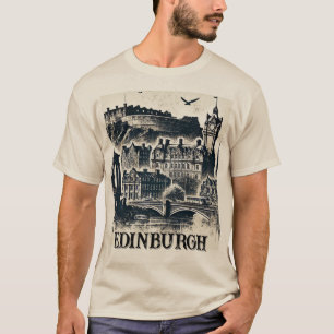 T-shirt Grunge en détresse Edinburgh Écosse