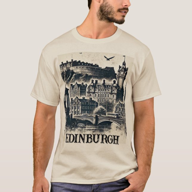 T-shirt Grunge en détresse Edinburgh Écosse (Devant)