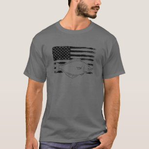 T-shirt Grunge Halibut USA Distresse Sanddab de Pice Floun