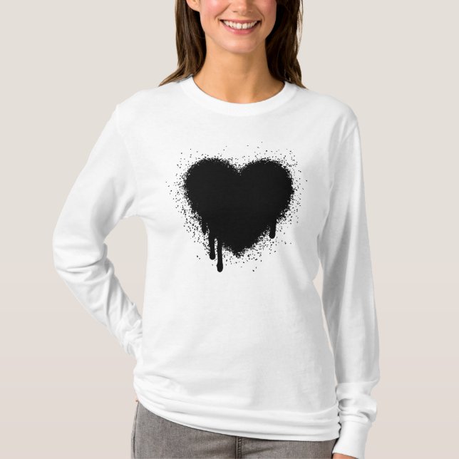 T-shirt Grunge Heart - Noir (Devant)