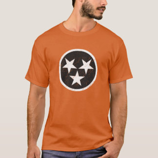 T-shirt Grunge noire et blanche de drapeau d'état du