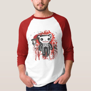 T-shirt grunge sanglante squelettique d'ours de nounours