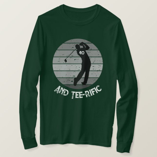 T-shirt Grunge vert rétro Golfer 40 et Tee-rific (Design devant)
