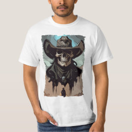 T-shirt Grunge Wild West Cowboy Skull Sheriff Illustration