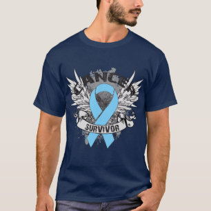 T-shirt Grunge Winged Ribbon Cancer de la prostate Surviva