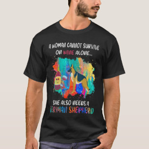 T-shirt GSD098 - Une Femme Ne Peut Survivre Seul Sur Le Vi