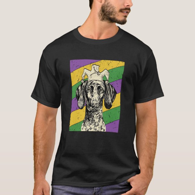 T-shirt GSP Jester Mardi Gras Chien Maman ou Papa (Devant)