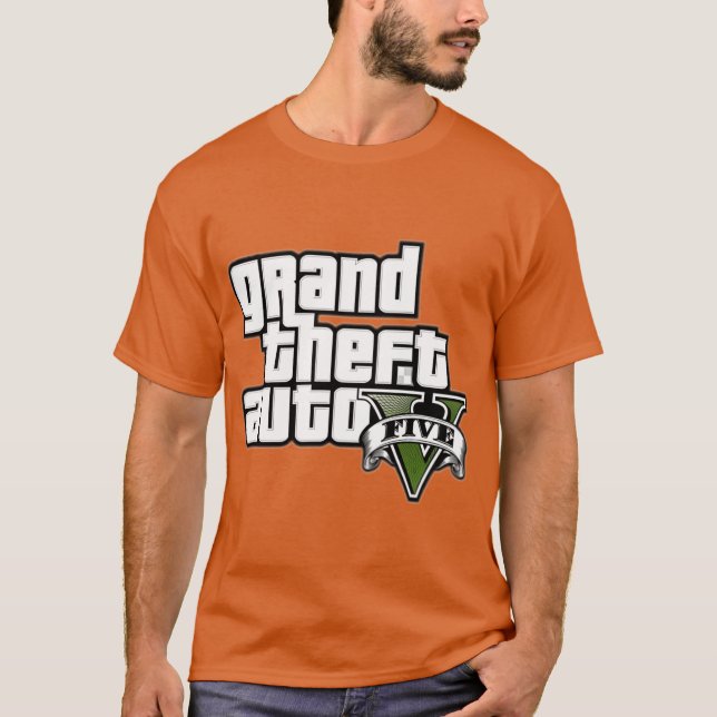 T-shirt GTA5LOGOCLASSICTSHIRTCOPY retro (Devant)