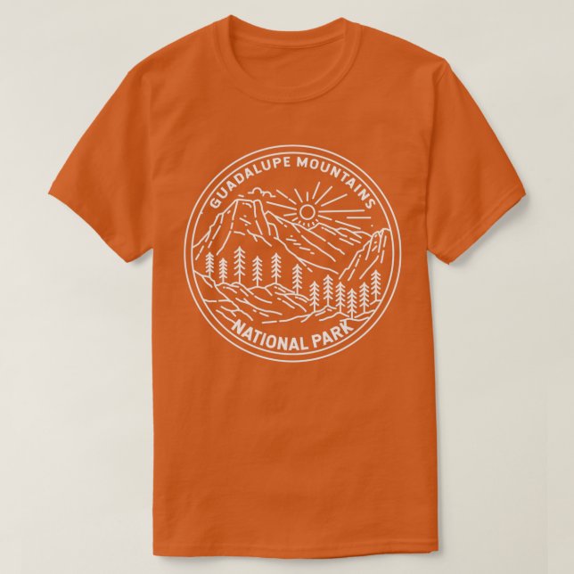 T-shirt Guadalupe Mountain National Park Texas Monoline (Design devant)