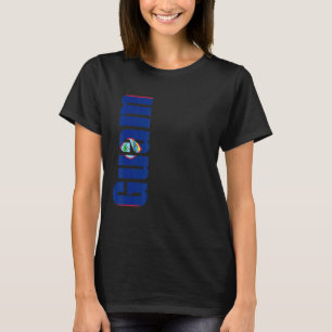 T-shirt Guam aux couleurs du drapeau sur le côté de