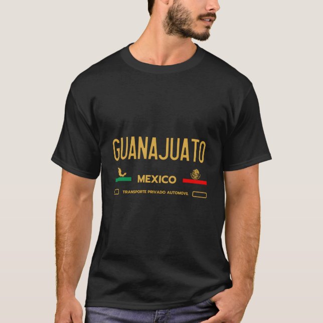 T-shirt Guanajuato Mexique Plaque de licence Esthétique Gu (Devant)