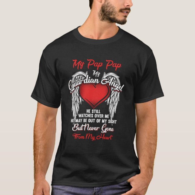 T-shirt Guardian Angel My Pap Pap Noël Il regarde Ove (Devant)