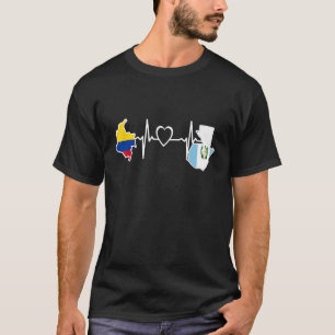 T-shirt Guatemala Colombie Drapeau Guatémaltèque Coeur col