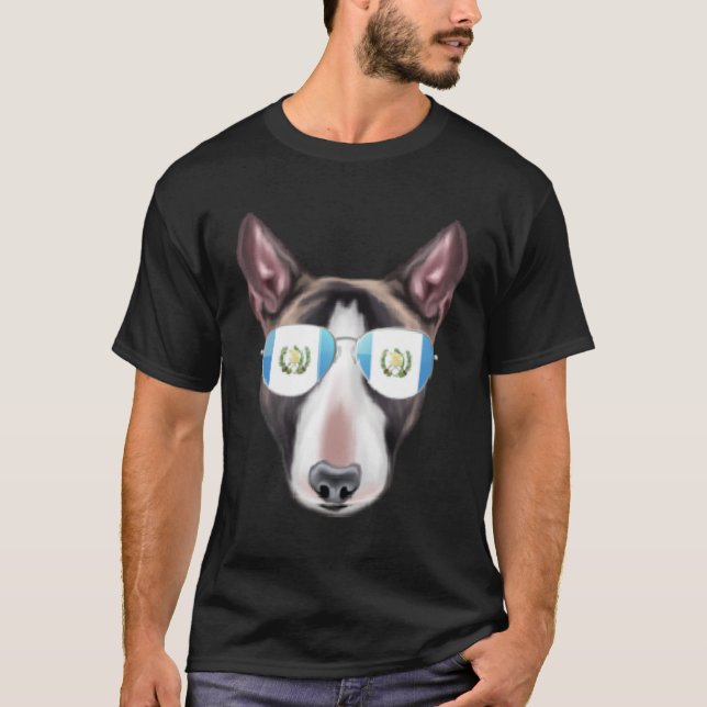 T-shirt Guatemala Drapeau miniature taureau Terrier Chien  (Devant)
