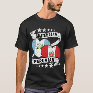 T-shirt Guatemala Pérou Drapeau moitié guatémaltèque moiti