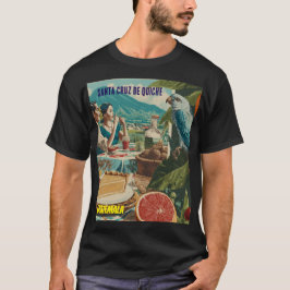 T-shirt GUATEMALA, SANTA CRUZ DEL QUICHE Retro poster