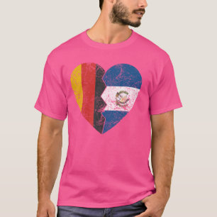 T-shirt Guatémaltèque Allemand Drapeau Coeur Allemagne Gua