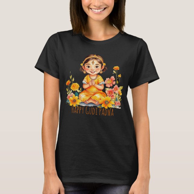 T-shirt Gudi Padwa Cute Girl (Devant)