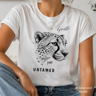 T-shirt Guépard doux mais indompté Minimaliste Animal sauv