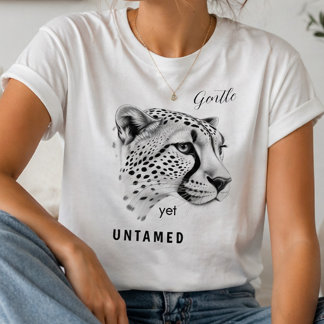 T-shirt Guépard doux mais indompté Minimaliste Animal sauv