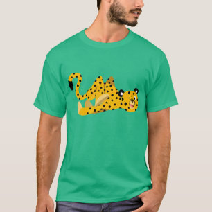 T-shirt guépard mignon et élégant de dessin animé