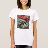 Guêpe frelon abeille vitrail poppy fleur insecte