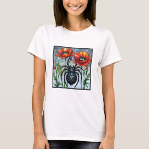 T-shirt Guêpe frelon abeille vitrail poppy fleur insecte
