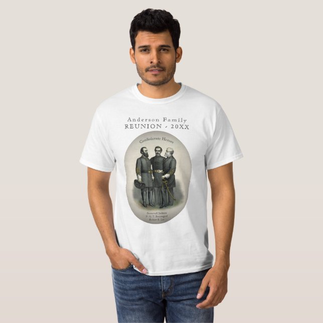 T-shirt Guerre civile 🎖️ ⚔️ Héros généraux confédérés (Devant entier)