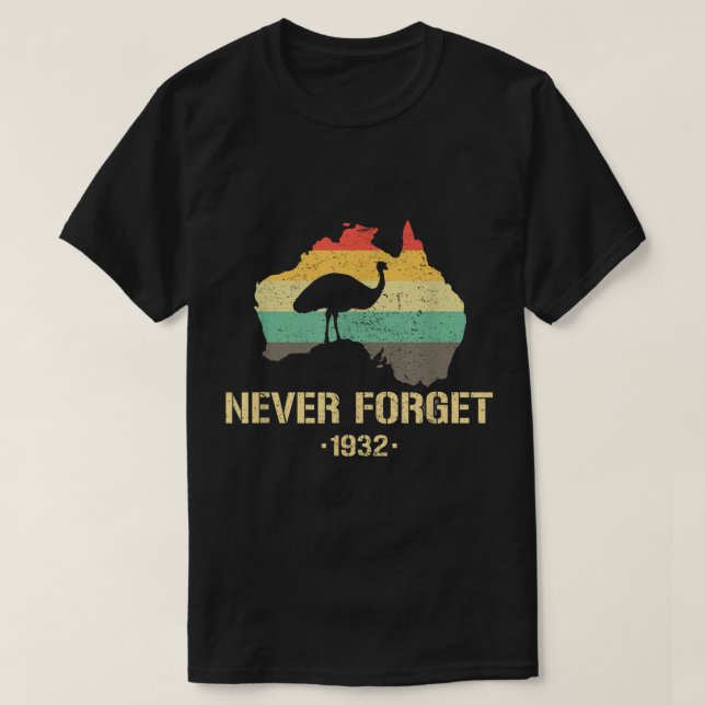 T-shirt Guerre d'Emu 1932 drôle Australie Histoire (Design devant)