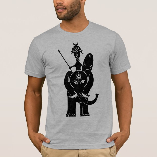 T-shirt Guerrier africain sur l'éléphant (Devant)
