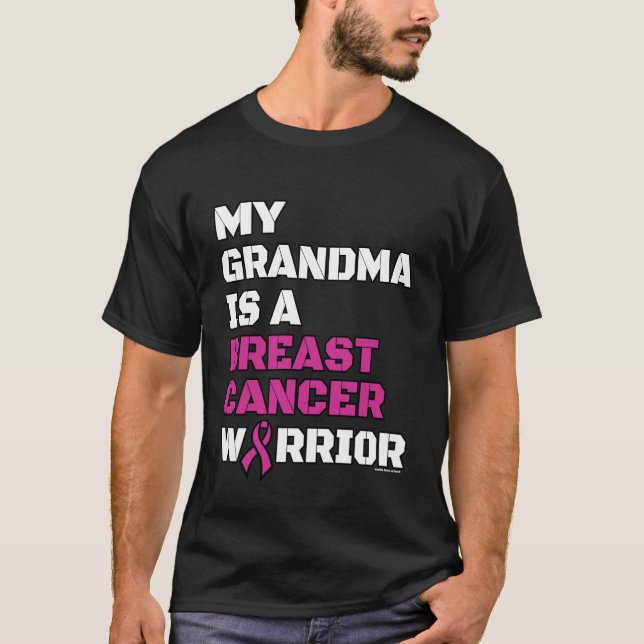 T-shirt Guerrier/Bloc/Grand-mère...Cancer du sein (Devant)