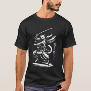 T-shirt Guerrier Chat Ninja Samouraï Japonais Japon Maman