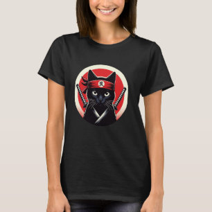 T-shirt Guerrier Chat Samouraï Katana Art Ninja Japonais