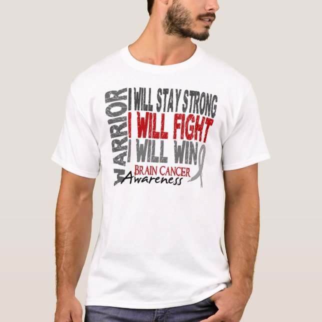 T-shirt Guerrier de cancer du cerveau (Devant)