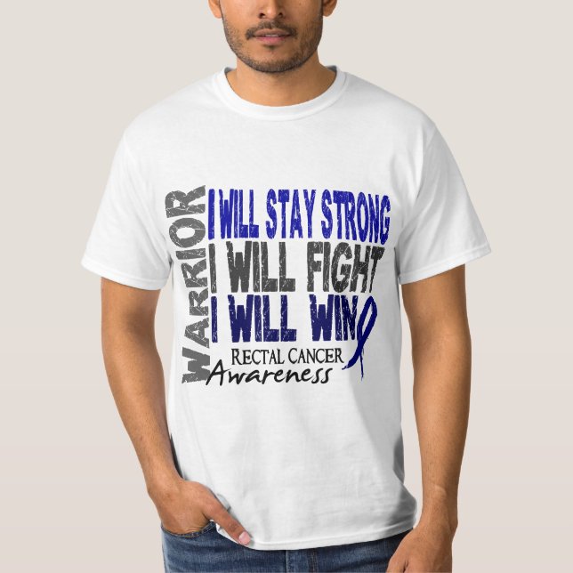 T-shirt Guerrier de cancer du rectum (Devant)