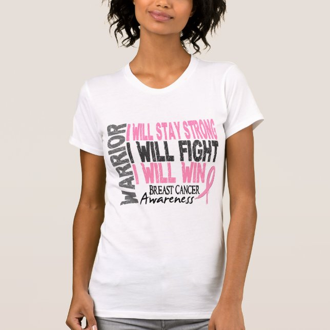 T-shirt Guerrier de cancer du sein (Devant)