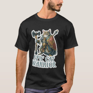 T-shirt Guerrier de chat épique amateur de chat rôle amusa
