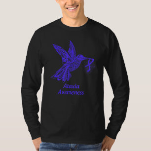 T-shirt Guerrier de l'Ataxie de colibri avec ruban bleu