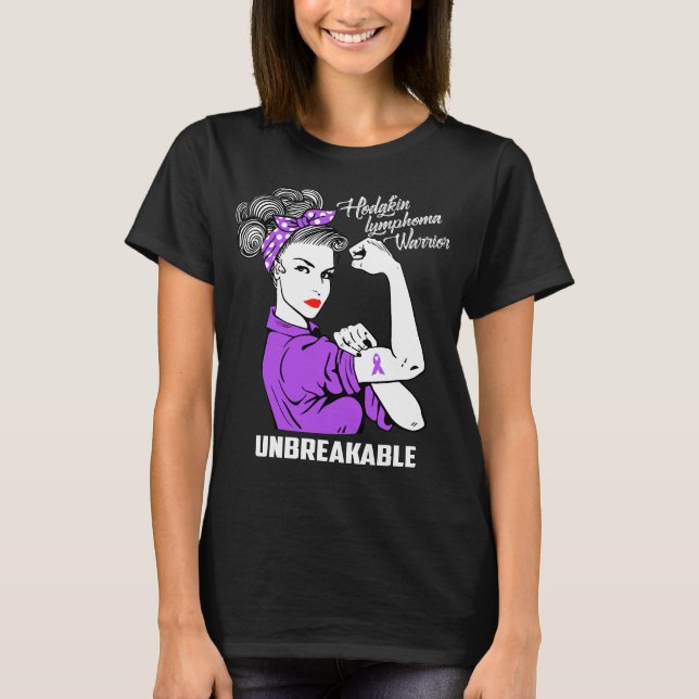 T-shirt Guerrier de lymphome de Hodgkin incassable (Devant)